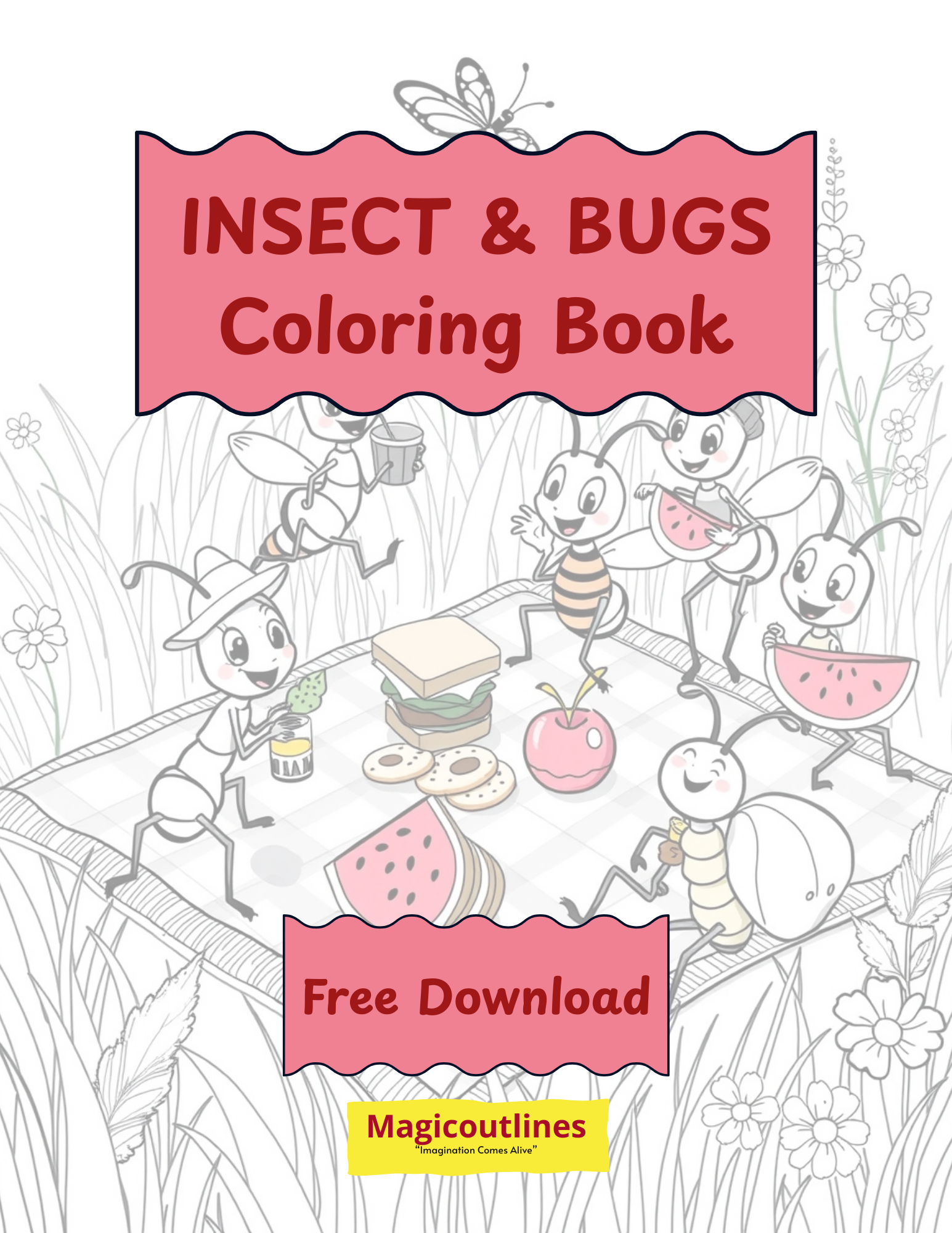 insects and bugs book for children coloring pages
