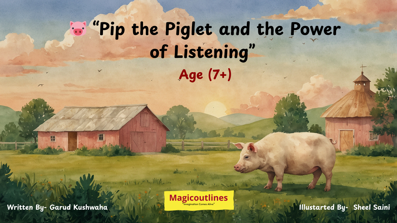 children’s story about listening piglet coloring illustration