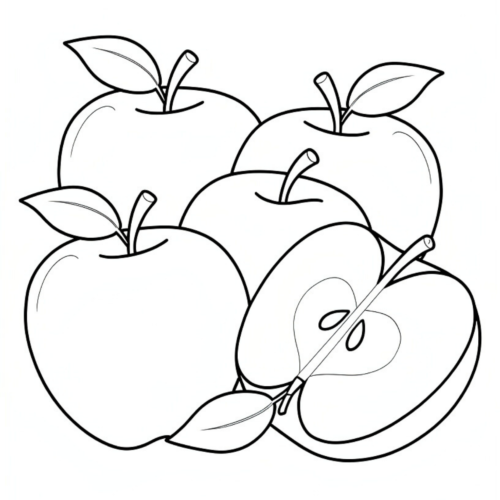 apple coloring pages for kids printable