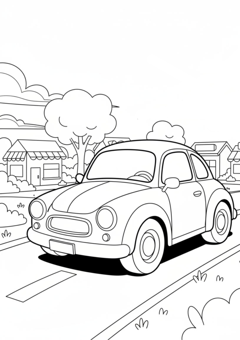 classic car coloring page for kids vintage car printable