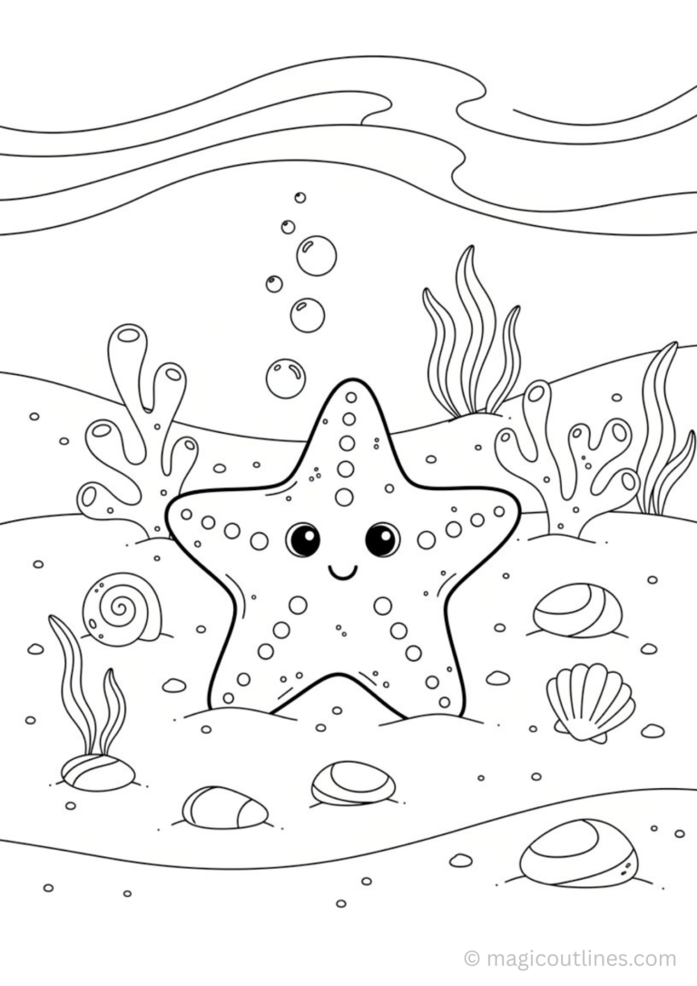 cute starfish coloring pages for kids