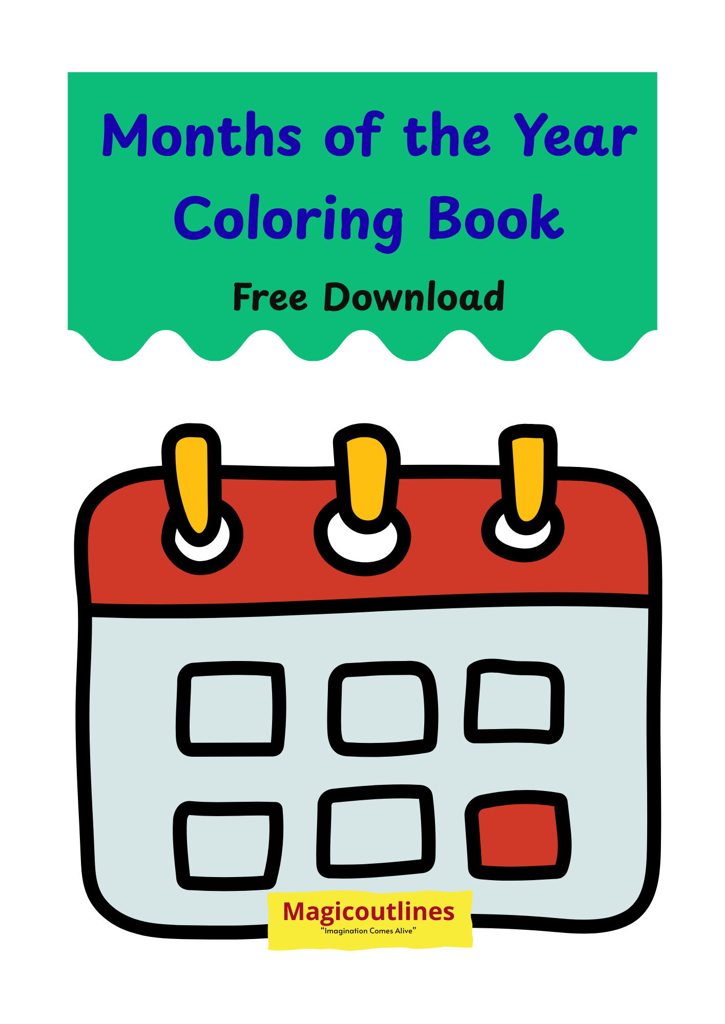 months of the year coloring book for kids printable seasonal learning activity
