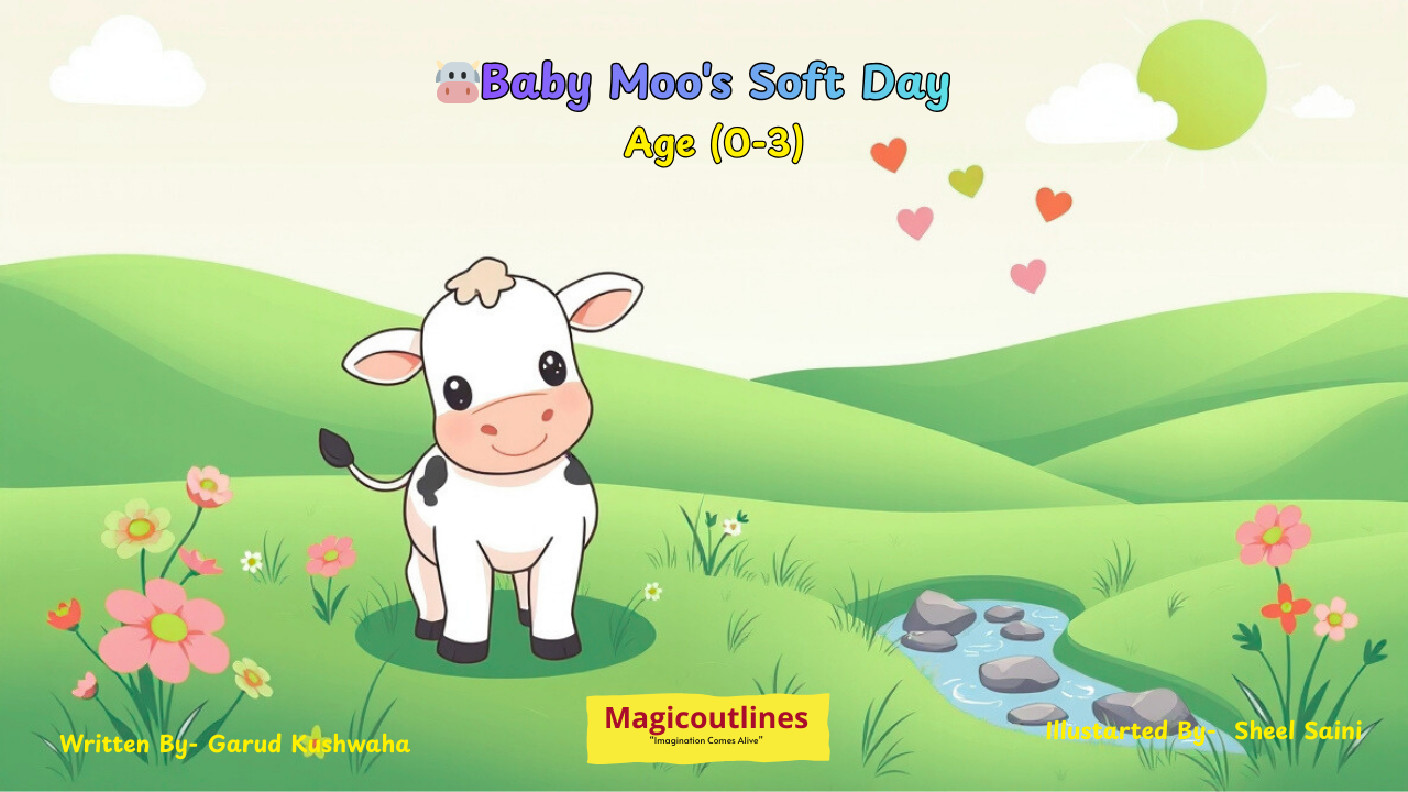 bedtime story for toddlers age 0-3 baby moo illustration