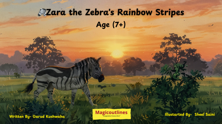 brave zebra story for kids illustration