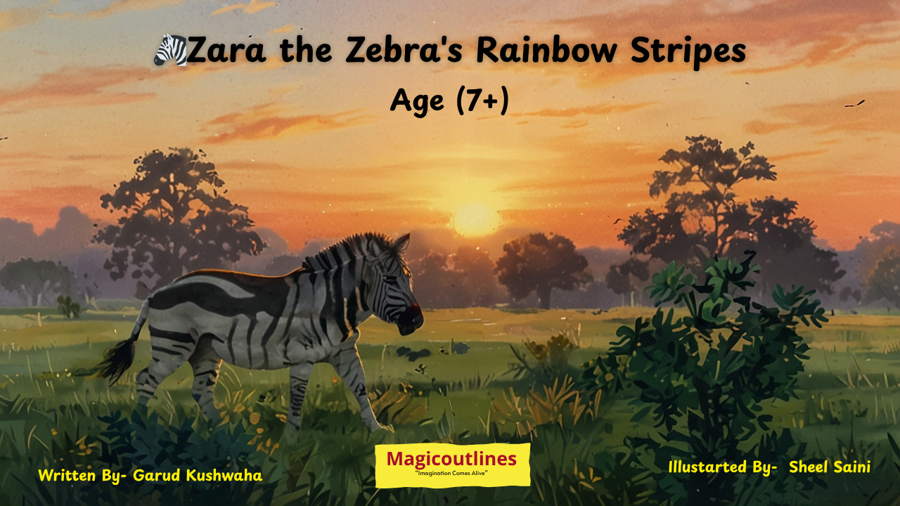 brave zebra story for kids illustration