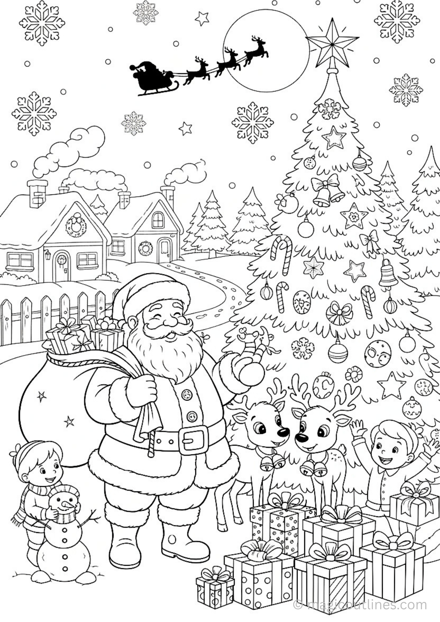 Christmas coloring page for kids printable