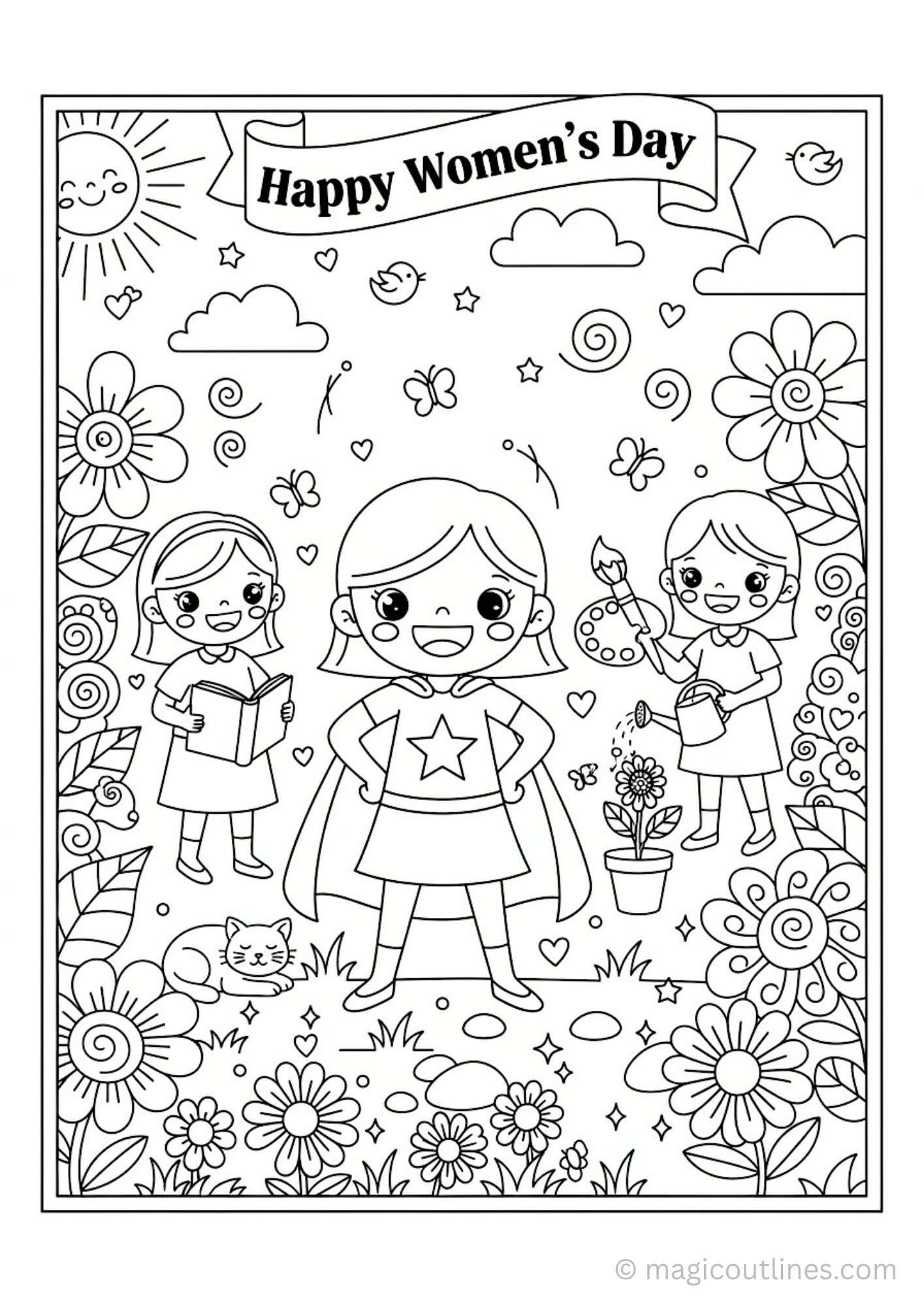 happy womens day coloring pages for kids