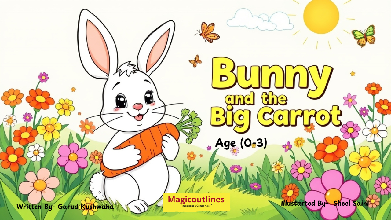 Bunny Story for Toddlers cute bunny in garden simple kids story illustration