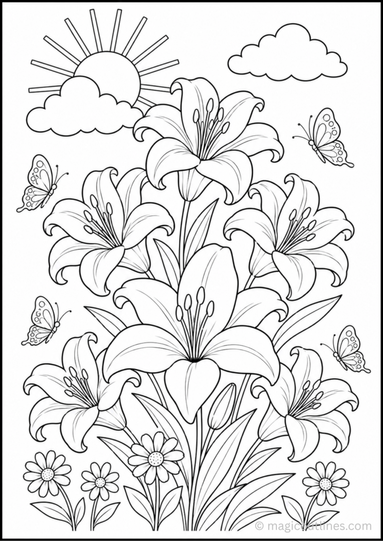 beautiful lily coloring pages