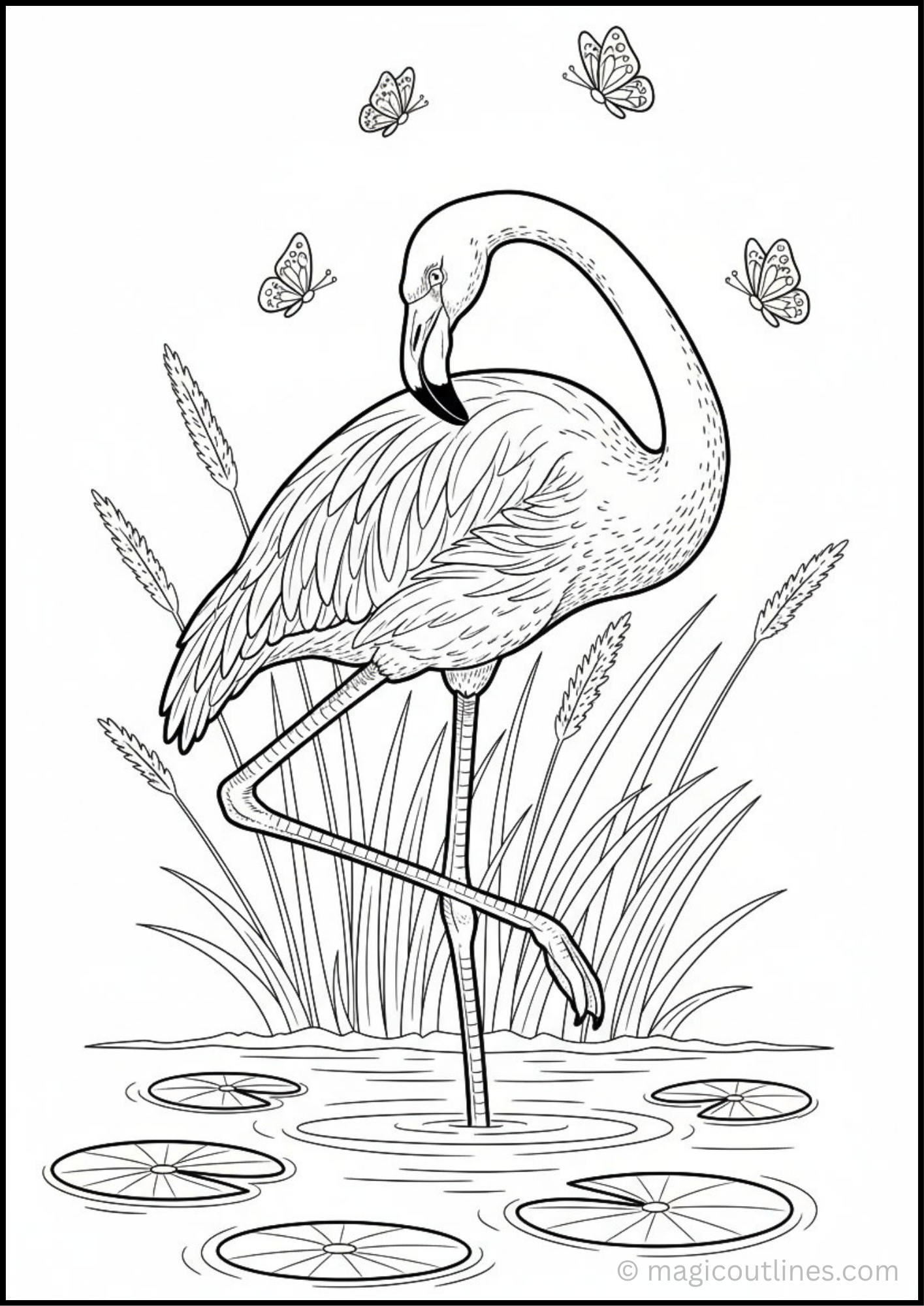 Free printable Cute Fox Woodland Trail Coloring Page featuring a friendly fox exploring a peaceful forest.