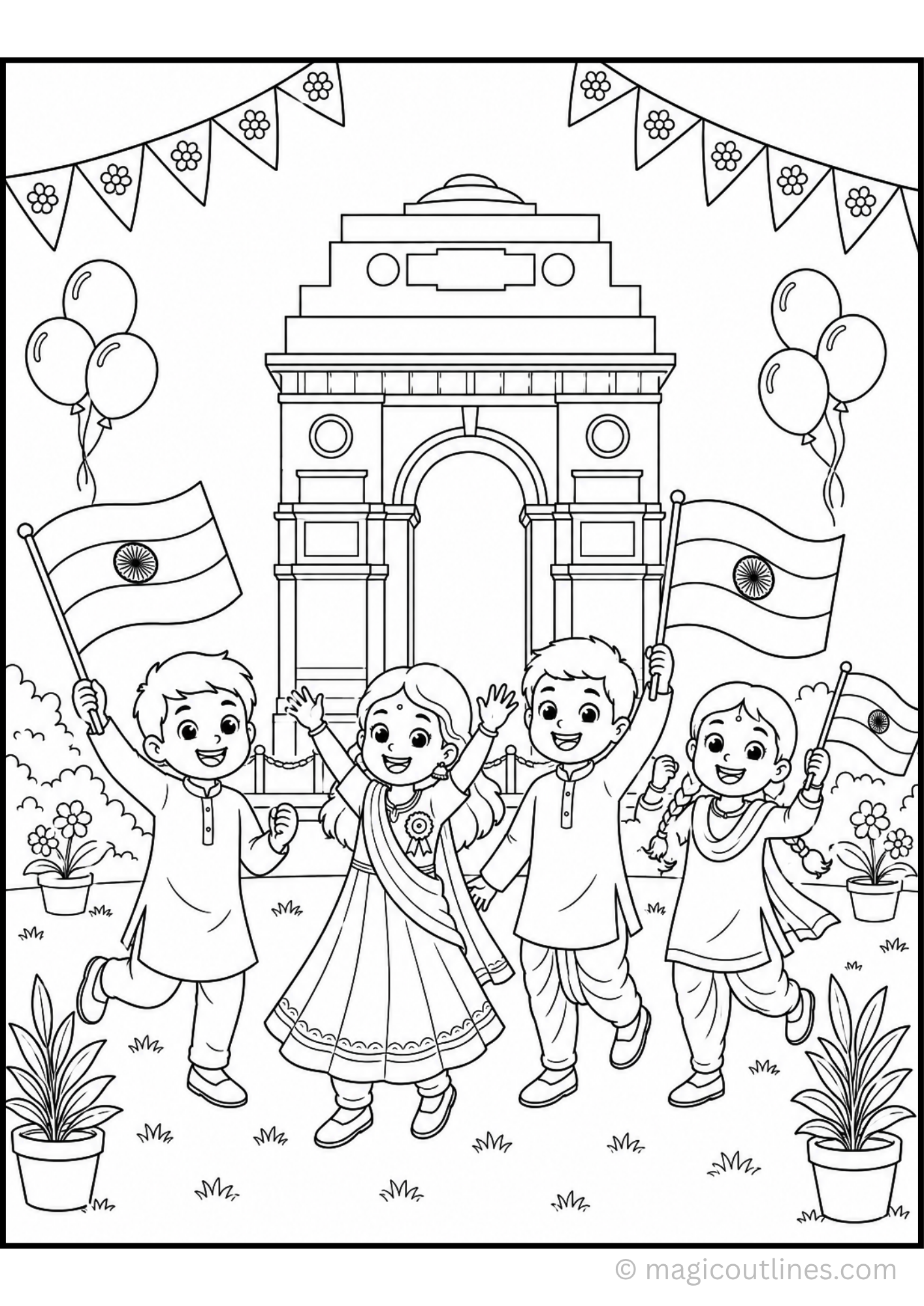 Independence Day Coloring Page (Free Printable PDF)