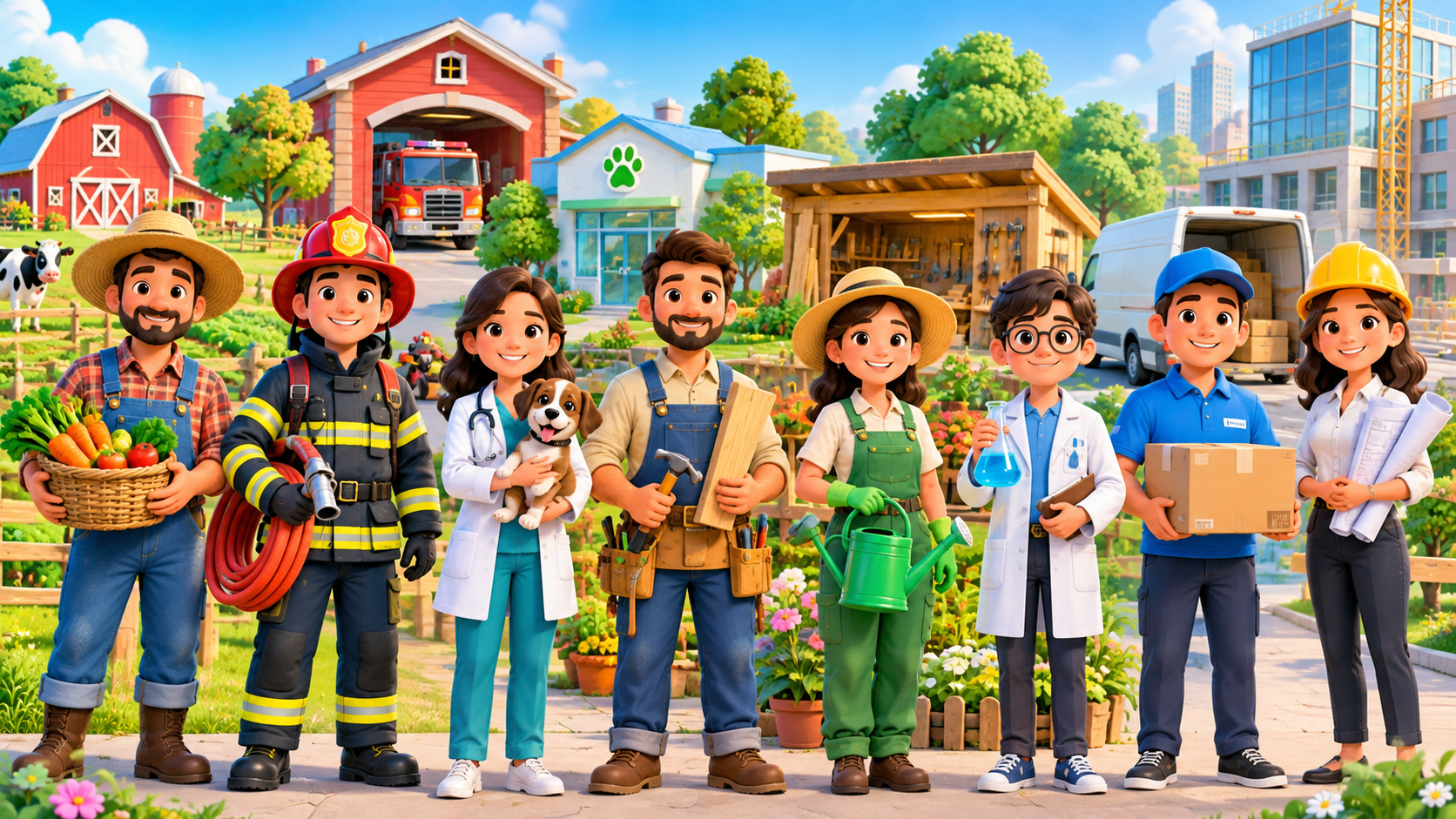 Community helpers for kids learning about different professions