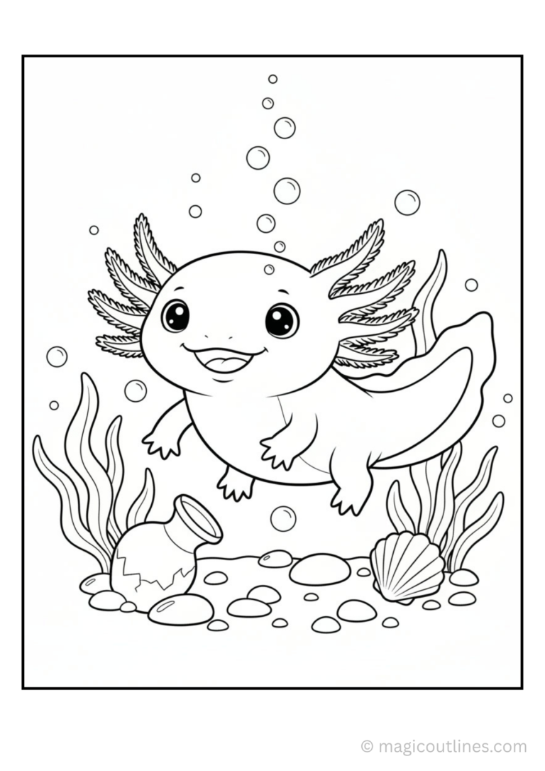 Axolotl Coloring Page (Free Printable PDF)