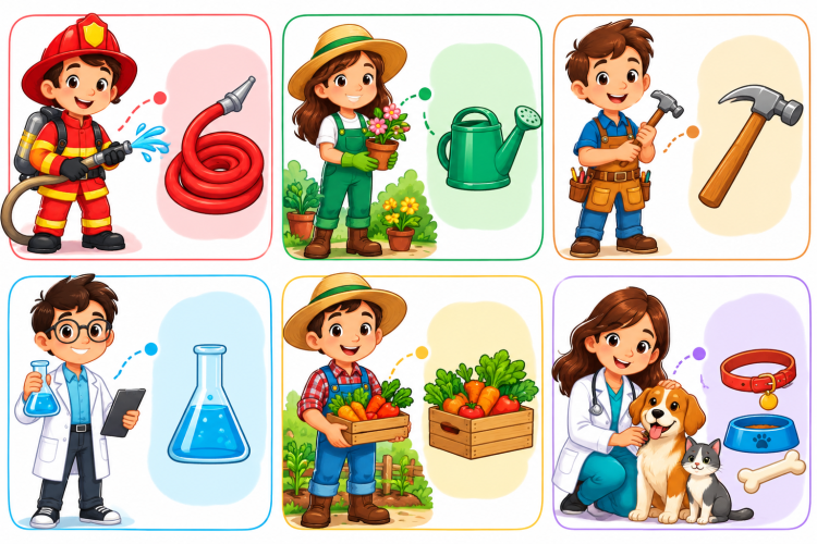 Community helper learning activity for kids